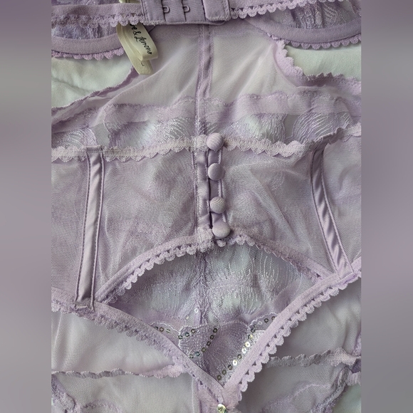 For Love And Lemons Elegant Lace Lingerie Set in Lavender - Picture 7 of 8